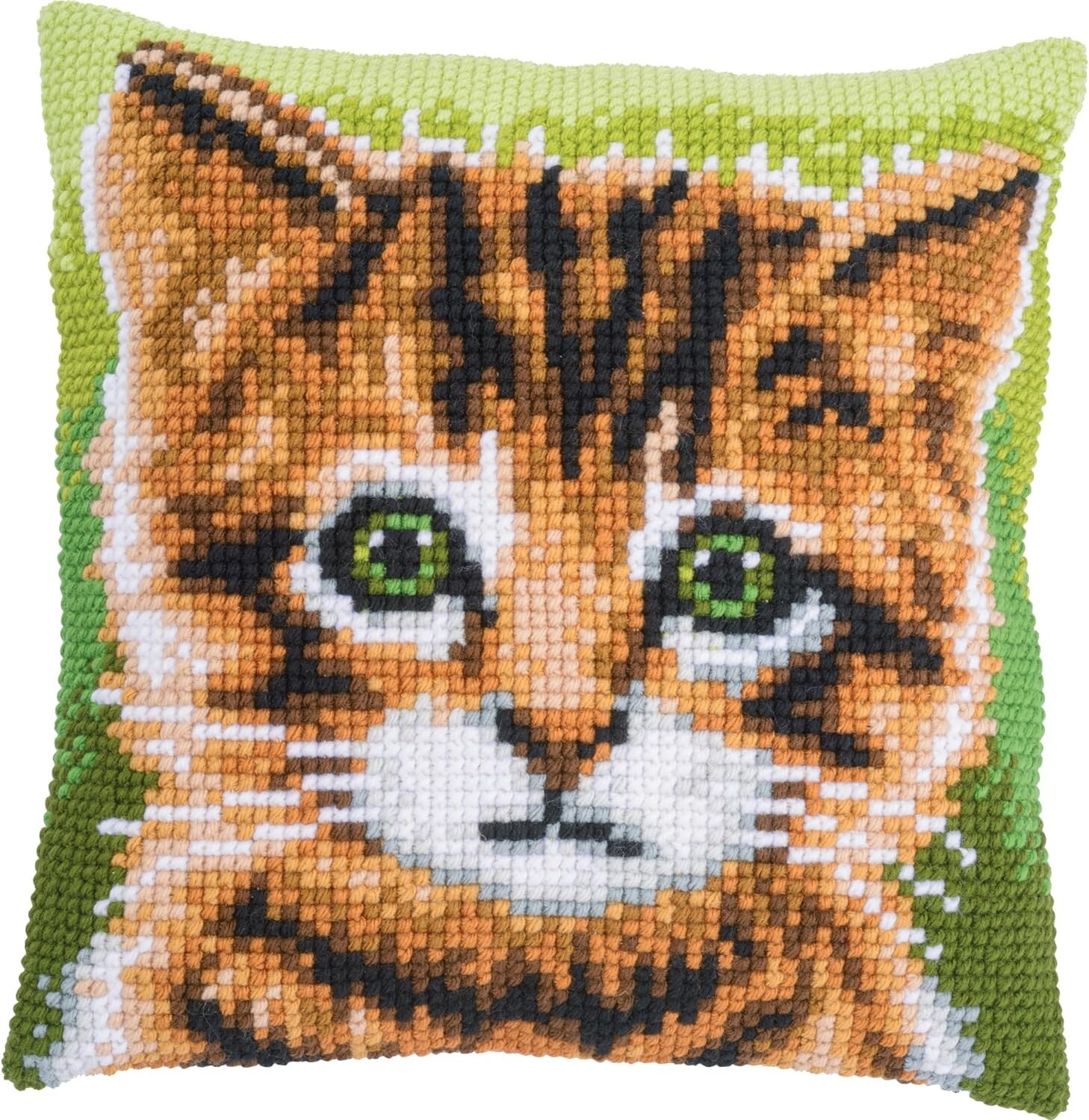 Kitten Printed chunky cross stitch cushion front kit 40x40cm Vervaco