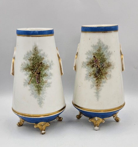 Pair Sevres Style Hand Painted Watteau Decoration Children Cherubs Vases READ - Picture 8 of 19