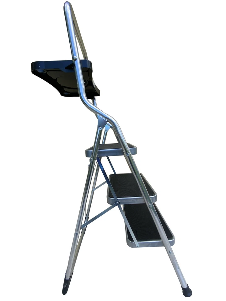 Scala/Sgabello a 3 gradini in Alluminio Gimi Tiko Alluminium 3 - Immagine 2 di 3