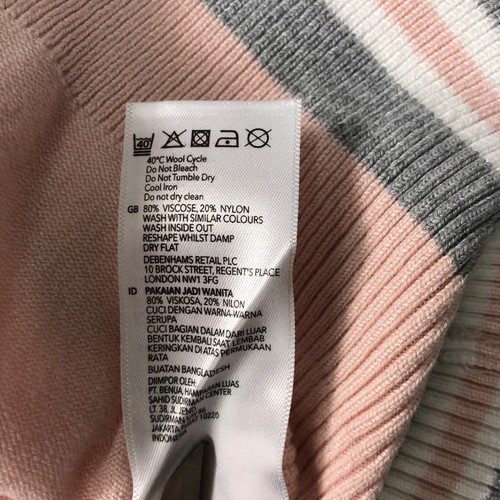 Jersey de punto ligero de manga corta rosa DEBENHAMS para mujer UK 18 EUR 46 - Imagen 7 de 8