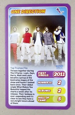 1 x info card Pop Star One Direction  2015   Q18