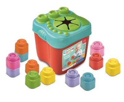 Clementoni Clemmy Sensory Bucket with 15 Soft Blocks, Develops Motor Skills