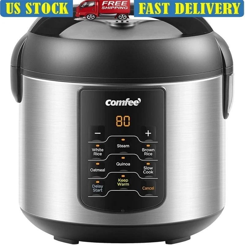 Multifunctional Digital Rice Cooker 6 Cooking Programs 2Qt Compact Easy Clean US