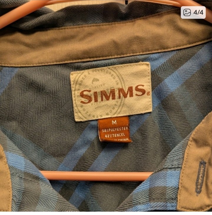 Simms Tencel Blend Performance Flannel Button Up … - image 4