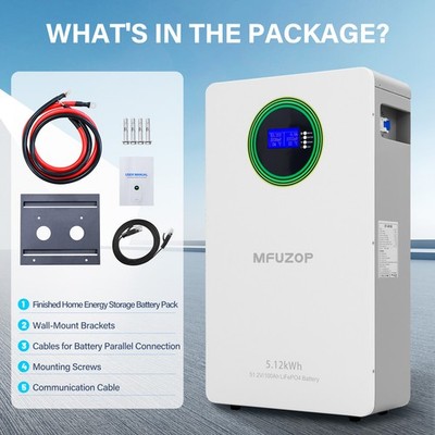 48V 100Ah Lithium LiFePO4 Batterie Akku Metallhülle solaranage 5.12kWH Wandakku