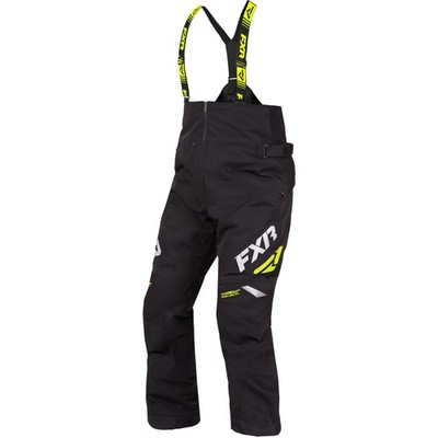 FXR Adrenaline Snowmobile Pants ACMT HydrX Pro Insulated Black/Hi-Vis Snow Bibs