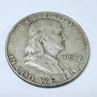 1954 D Franklin Half Dollar 90% Silver VERY GOOD CONDITION #6822