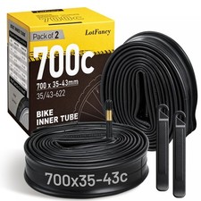 LotFancy 700C Bike Tubes, 2Pcs 700x35/43c Road Bike Tube 35/43-622 ,700x35C 700