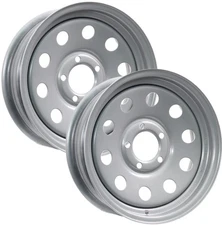2-Pk Trailer Wheel 15x5 SPECIAL BOLT PATTERN 5 Lug 5" Center 15 Silver Modular