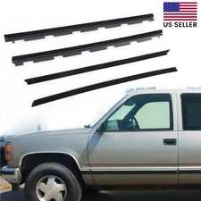 For Chevy Truck Inner & Outer Window Sweep Felt Trim Seal Weatherstrip Kit 4Pcs