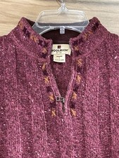 Vtg Woolrich L Sweater Lambs Wool Blend Berry Heather Pullover Cottagecore