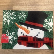 Christmas Holiday Snowman Doormat For Indoor Outdoor Use 18  X 24  