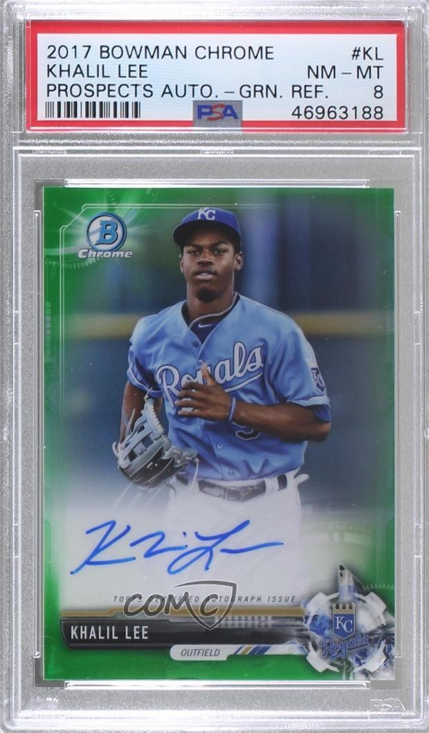 2017 Bowman BOWMAN CHROME PROSPECT AUTOGRAPHS Green Refractor #KL Khalil Lee front