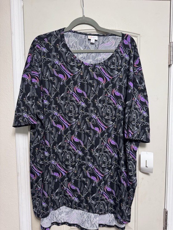 Lularoe Disney Villains Maleficent Large Irma NWT Women’s Shirt High Low Purple