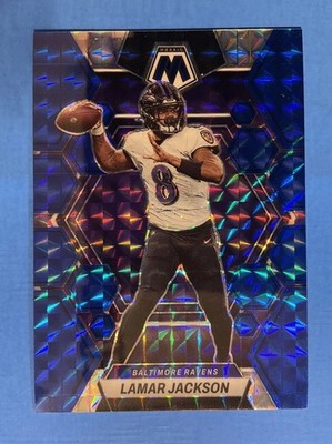 2023 Panini Mosaic - Lamar Jackson #13 Blue Mosaic Prizm /99