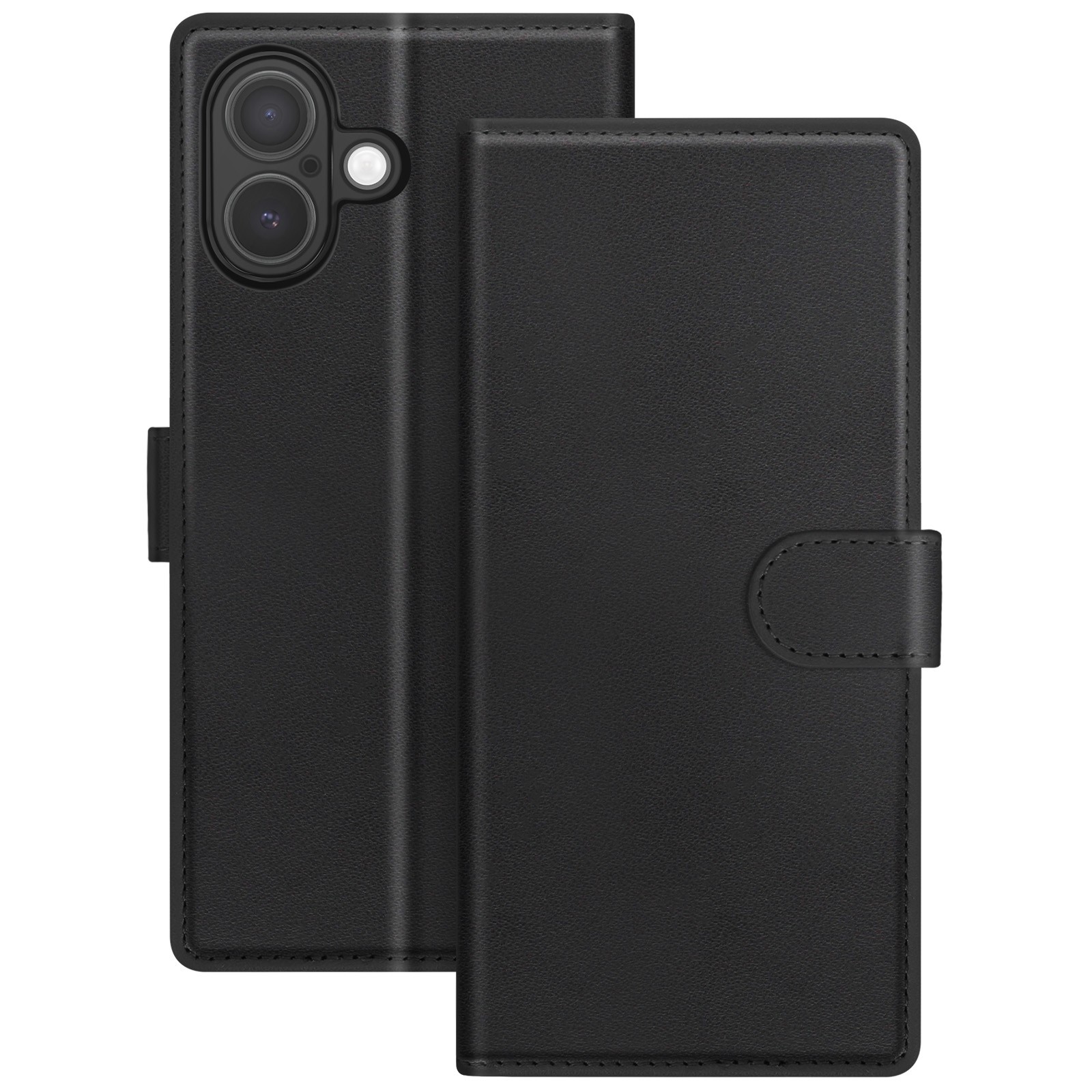 Coque Détachable iPhone 17 Mayaxess Étui Portefeuille Cuir Synthétique Noir