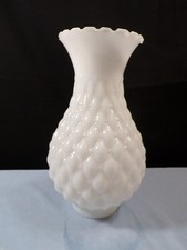 Milk Glass Oil Lamp Shade Chimney w/ Quilted ...