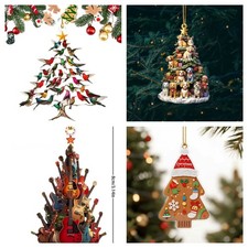 Colorful Hummingbird Christmas Tree Ornament 2025 Holiday Home Decor 2pcs