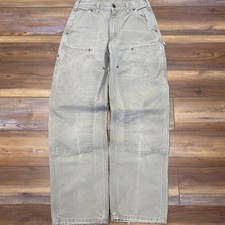Vintage Carhartt Double Knee Pants B136 Tan Mens 28x32 Carpenter Workwear