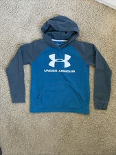 Under Armour Coldgear boys Youth Large loose fit blue hoodie sweatshirt
