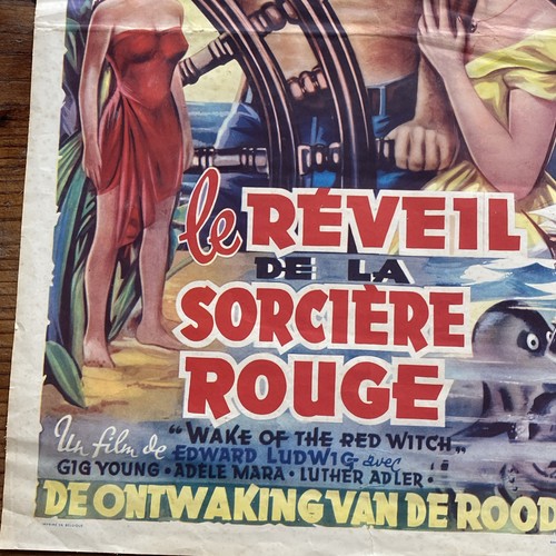 Vintage John Wayne 1948 Film Poster The Red Witch Awakens From Belgium - Picture 5 of 8