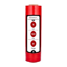 96 Rolls 18" x 1500' 80 Gauge Cast Banding Hand Stretch Wrap Film Tint Red