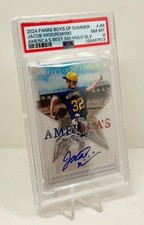 2024 BOYS OF SUMMER JACOB MISIOROWSKI SIGNATURES HOLO SILVER CARD /25, PSA 8