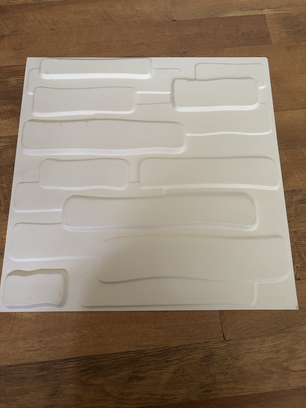 White Glossy 3D Textured board Interior Wall Tile 20x20 Square Subway Look