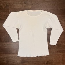 Vintage 70s/80s White Waffle Knit Long Sleeve Thermal