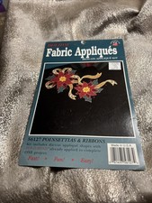 What's New " poinsettias" Christmas Iron-On Fabric Appliques Kit 56120 - New