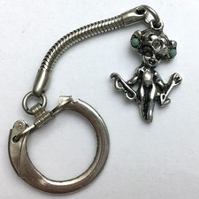 Vintage Silver Cupid Keychain Key Ring Novelty Collectible Memorabilia Retro