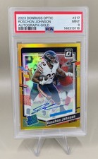 2023 Donruss Optic Roschon Johnson Gold Rated Rookie Auto /10 PSA 9 MINT RC 🔥