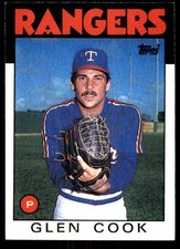 Glen Cook 1986 Topps #502 Texas Rangers MLB READ FREE SHIPPING AutographDen