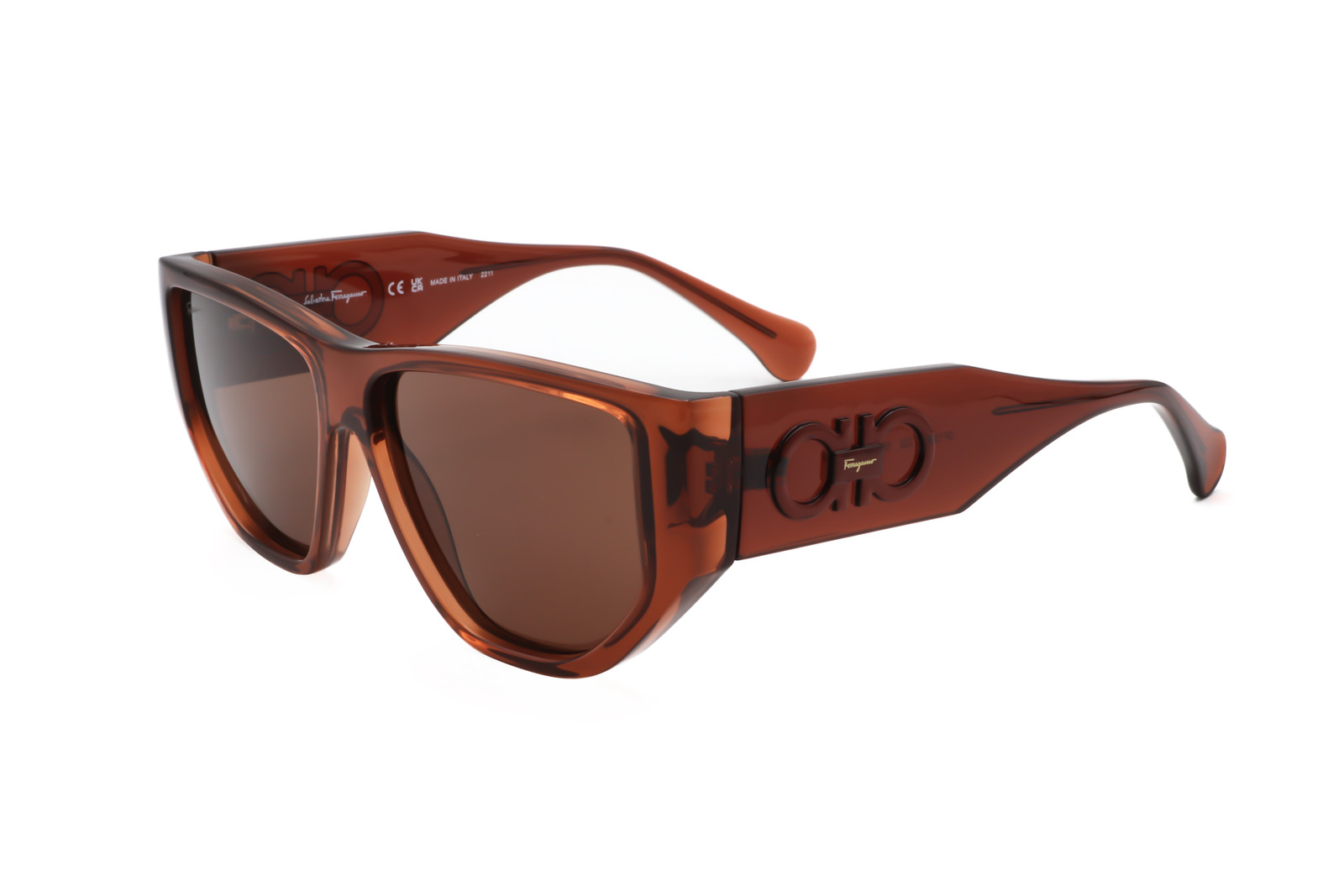 Ferragamo Unisex 56mm Transparent Brown Sunglasses SF1077S-232-56 14590₽