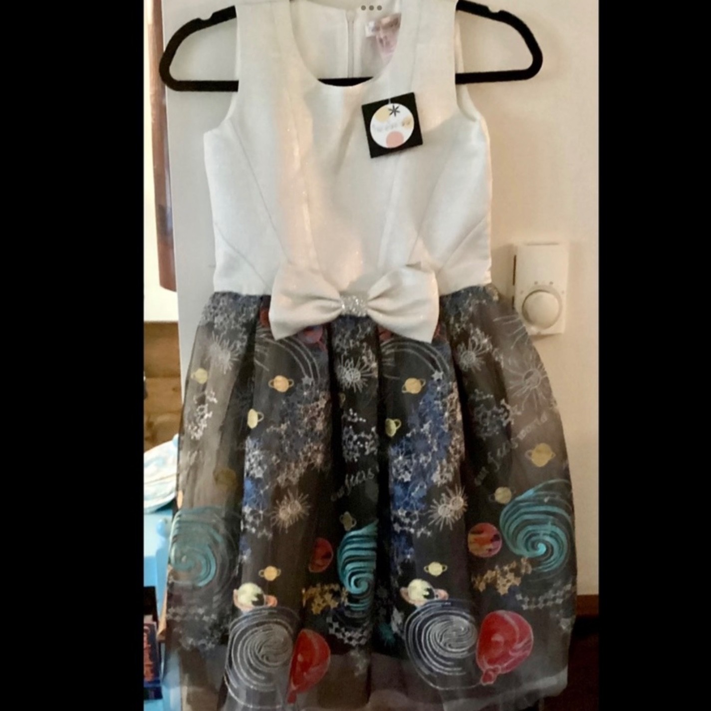 14 Hulabalu UFO RARE 3D Astronomy Astrology Science Party Dress Retro Full Skirt image 4