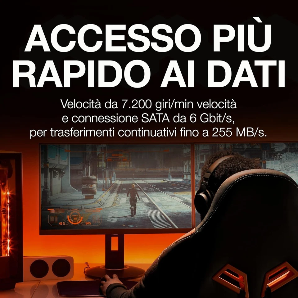 Seagate FireCuda HDD, 8 TB, Internal Hard Drive HDD - 3.5 Inch CMR SATA 6 Gb/s 7 - Immagine 3 di 4