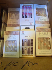 39 packs of Acrylic Press-On Nails Coffin Long 3D Floral Multicolor Pre-Designed