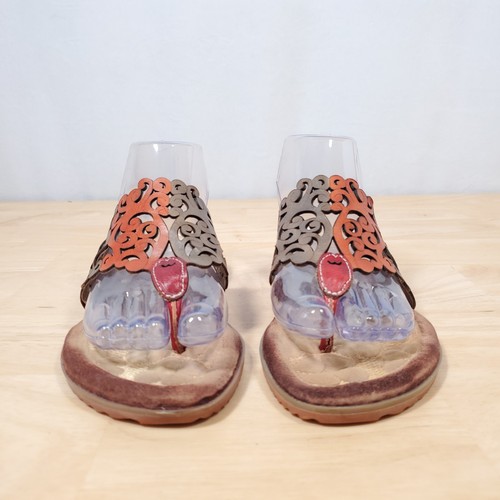 L'Artiste Laser Cut Flip Flops Sz 6.5-7 EU 37 Spring Step Heaven Thong Sandals - Picture 3 of 9