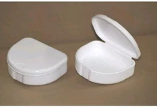Lot Of 100 White Denture Retainer Box Orthodontic Dental Case Retainer