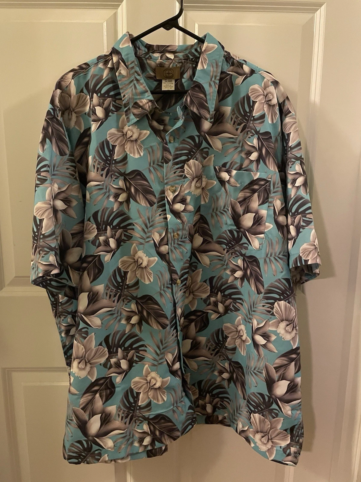 K-Band Travelers Tropical Floral Shirt Men 3X Short Sleeve Button Down