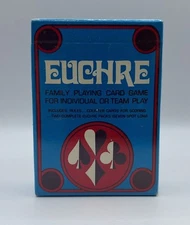 Vintage Euchre Playing Cards W Instructions The U.S. Playing Card Company Sealed