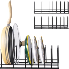Cutting Board Organizer, 2 Pack Pot Lid Organizer, Kitchen Rack for Plates, Bake