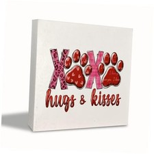 Valentines Day Desk Table Wooden Sign,Valentines Day XOXO Sign xxoo
