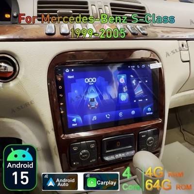 4+64G Android 15 AutoRadio CarPlay GPS Navi Für Mercedes S Klasse W220 1999-2005