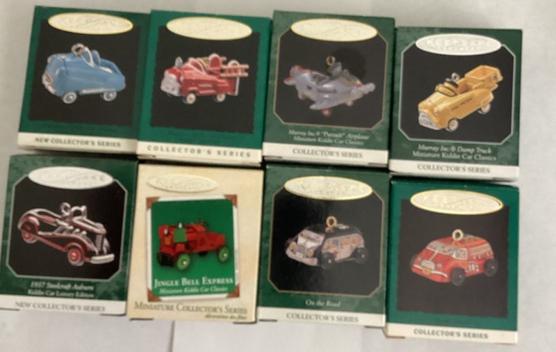 Hallmark Vintage Car Collector's Series, Lot Of 8 Miniature Ornaments. MIB