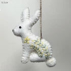 Hanging Embroidered Rabbit Easter Spring Decoration Hand Made by East of India