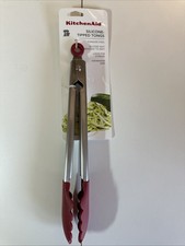 KitchenAid Silicone Tipped Tongs (Empire Red), NEW