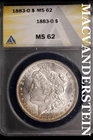 1883-O Morgan Dollar-ANACS MS 62 Brilliant Uncirculated #SLM641