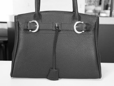 RENOUARD PARIS HAUTE MAROQUINERIE SAC PORTÉ MAIN CUIR GRAINÉ NOIR "PRESTIGE"NEUF