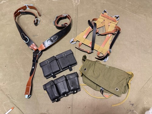 WWII GERMAN HEER WAFFEN M31 FIELD GEAR G43 K43 AMMO BELT, EQUIPMENT GEAR LOT
